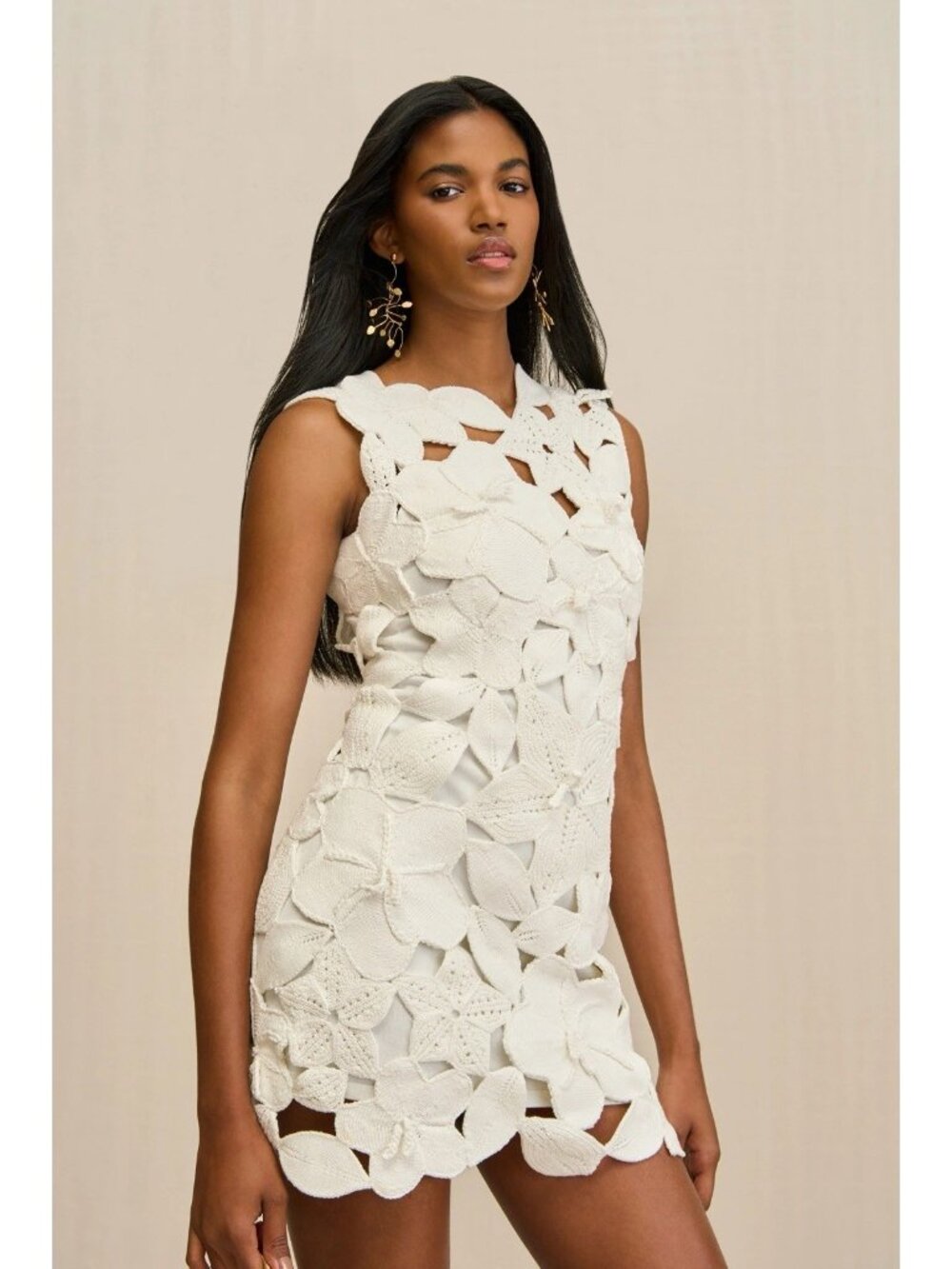 Cult Gaia Meira Knit Dress in Off White